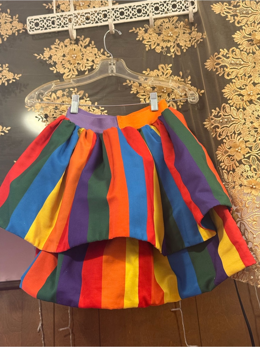 Multicolor Rainbow Tiered Mini Skirt - Women